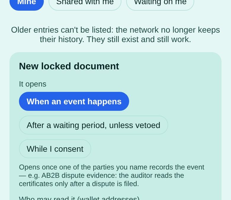 How to seal a contract that opens only if there is a dispute